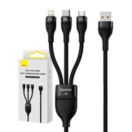 Kabel przewód 3w1 USB-C / Lightning / micro USB Baseus 100W QC 1.2m oplot