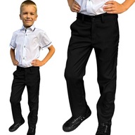 Eleganckie spodnie czarne dla chłopca wizytowe SZEROKI PAS Koszulland 146