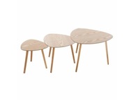 Súprava troch konferenčných drevených stolíkov