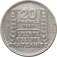Francja, 20 franków 1938, st. 3+