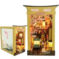 Miniatúrny domček Book Nook Cesta na Hanami 3D model Čerešne Japonsko