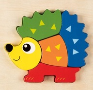 Playtive kolorowe, drewniane puzzle 2D Jeż