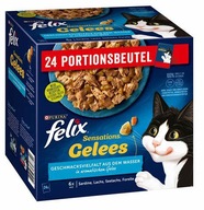 Felix Sensations saszetki dla kota w GALARETCE mix smaków RYBNYCH 24x85g