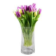 Wazon na kwiaty świecznik szklany cylinder glamour Edwanex 30 cm