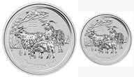 Australia - Lunar - 2015 - 50 Cent + 1 Dollar