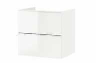 GODMORGON Szafka pod umywalkę z 2 szufladami, połysk biały, 60x47x58 cm