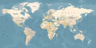 Mapa Korkový obraz sveta - 80cm vzor 1 nápisy PL