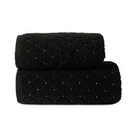 Plážový kúpeľový uterák čierny bavlnený hrubý 50x90