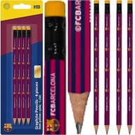 ASTRA ołówek z gumką FC BARCELONA 4 szt. dla fanów piłki nożnej
