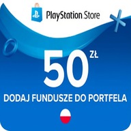 PLAYSTATION STORE 50 PLN ZŁ PSN KOD KLUCZ SONY NETWORK DOŁADOWANIE PS4 PS5