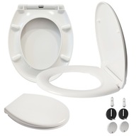 WC SEDADLO S POMALÝM SKLÁPANÍM, DUROPLAST, ODNÍMATEĽNÁ DOSKA, CERSANIT, KOLESO ROCA