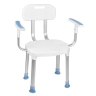 Aufun Krzesło prysznicowe z oparciem i podłokietnikiem dla seniorów Biały