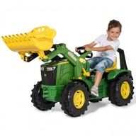 Traktor na Pedały X-Trac Premium Łyżka Ciche Koła Rolly Toys John Deere