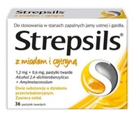 Strepsils z miodem i cytryną 36past. gardło