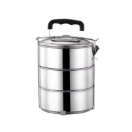 Ebéd Tiffin Háromszintes Uzsonnás doboz Rozsdamentes acél