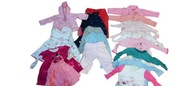 Paka zestaw ubrania dziewczynka 74-86 sukienki body bluzki spodnie 30szt.