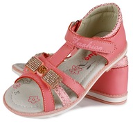 Sandále ružové elegantné profilované suché zipsy kožené zirkóny 35