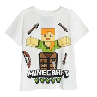 Cool Club dievčenské tričko biele Minecraft r 158