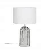 Lampa stołowa Bela ze szklaną podstawą Westwing 30 x 50 cm biała szara