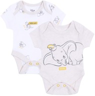 2xBeżowe body niemowlęce Dumbo 3-6 m 68 cm