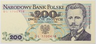 Banknot 200 zł 1986 rok - Seria DL