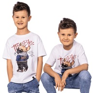 Biała koszulka t-shirt z nadrukiem All For Kids 140/146