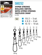 HYPER STRONG ROLLING SWIVEL WITH FASTLOCK SNAP 1/0 K-1010 5SZT - KAMATSU