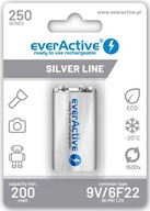 Akumulatorek Bateria everActive 6F22 R9 9V Ni-MH 250 mAh