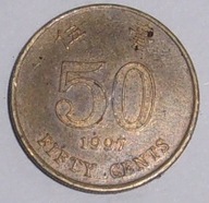 50 centów - fifty cents - Hong Kong- moneta azjatycka - 1997 r.