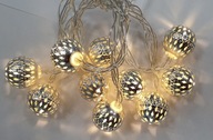 Lampki COTTON BALLS świecące KULE BOMBKI 10szt LED