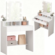 SMINK FÉSÜLKÖDŐASZTAL KOZMETIKAI LED TÜKÖRREL MODERN LOFT 80 CM