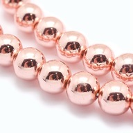 Hematit korálky 6mm rose gold guľa 5ks