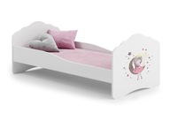 Łóżko dziecięce dla dziewczynki FALA 140X70 + materac- śpiąca księżniczka
