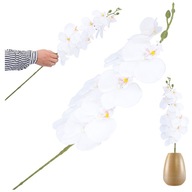 UMELÉ KVETY orchidea 104 cm na veľkonočnú noc dekoratívne do vázy biela