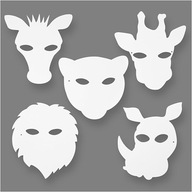 Papierové masky Zvieracie Savanna 16ks