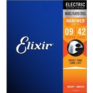 Struny ELIXIR 12002 (9-42) NanoWeby Struny pre elektrickú gitaru
