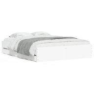 vidaXL Rám postele so zásuvkami, biely, 150x200 cm