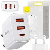 RYCHLE NABÍJAČKA BASEUS CCXJ-E02 2xUSB/USB-C 30W SIEŤOVÁ PD3 3A 30W BIELA