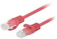 Kabel 0,25m sieciowy RJ45 kat.6 patchcord czerwony 25cm