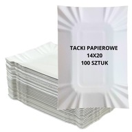 Tacki papierowe jednorazowe białe 14x20cm 100szt