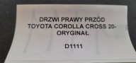 door right front TOYOTA COROLLA CROSS 20- original