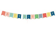 Baner urodzinowy - Happy Birthday - Kolorowy - 15 x 175 cm
