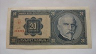 Banknot Czechosłowacja 20 koron 1926 stan 2+