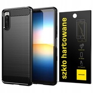 ETUI PANCERNE CASE CARBON DO XPERIA 10 IV + SZKŁO