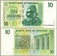 Zimbabwe 10 Dolar 2007 P-67 UNC-