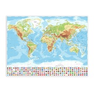 Plagát Fyzická mapa sveta na stenu 91x61
