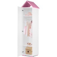 ŠATNÍKOVÁ SKRIŇA BIELA PRE DIEVČATKO DOMČEK DREVO 47.5x190x46 PABIS KONSIMO