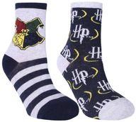 2x Šedo-granátové ponožky Harry Potter 23-26 EU