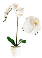 UMELÁ ORCHIDEA V KVETINÁČI biela ako živé gumové listy rastlina kvet
