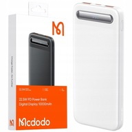 MCDODO POWERBANK 10000MAH Z WYŚWIETLACZEM 3X USB USB-C 22,5W + KABEL USB-C